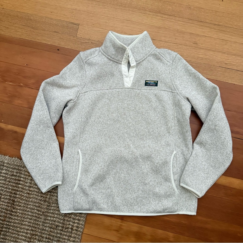 Women's L.L.Bean Sweater Pullover 1/4 Snap Fleece Pullover